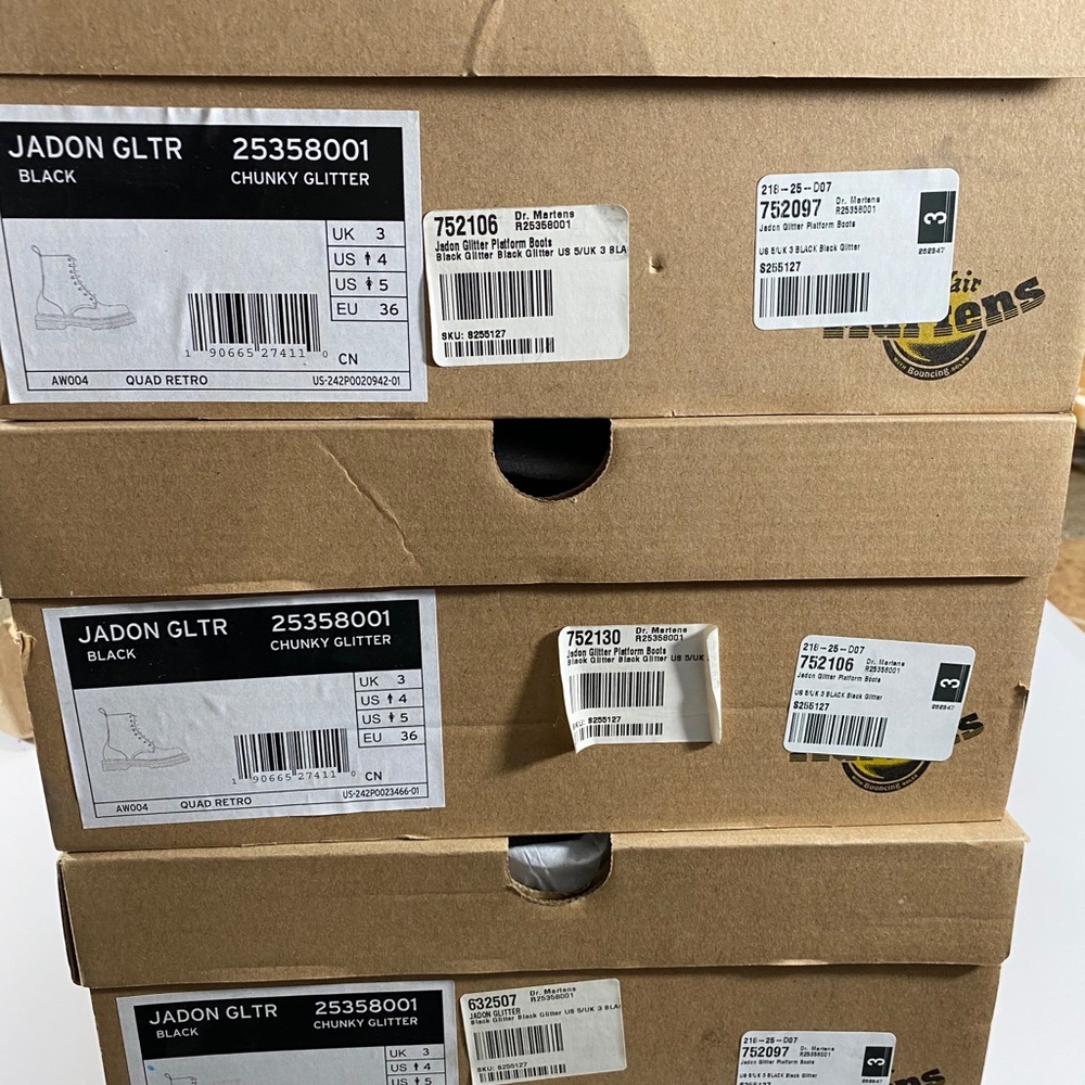 NEW DR MARTENS RARE JADON GLITTER PLATFORM BOOTS - Picture 16 of 16